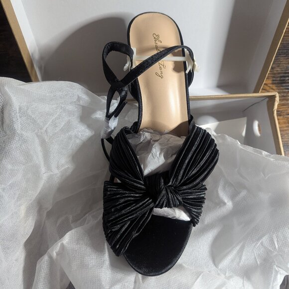 Elisabet Tang Strappy Satin Vintage Bowknot w/ Platform Chunky Block Heels - 8.5 - Picture 1 of 4
